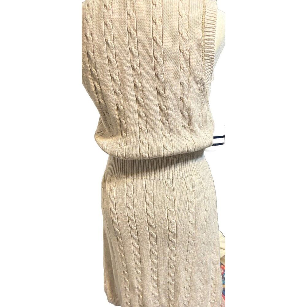 Athleta Womans Medium Cable Knit Sweater Dress Classic Retro Casual Academia - Picture 10 of 10